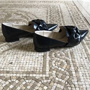 Zara Basic black flats with front now detail